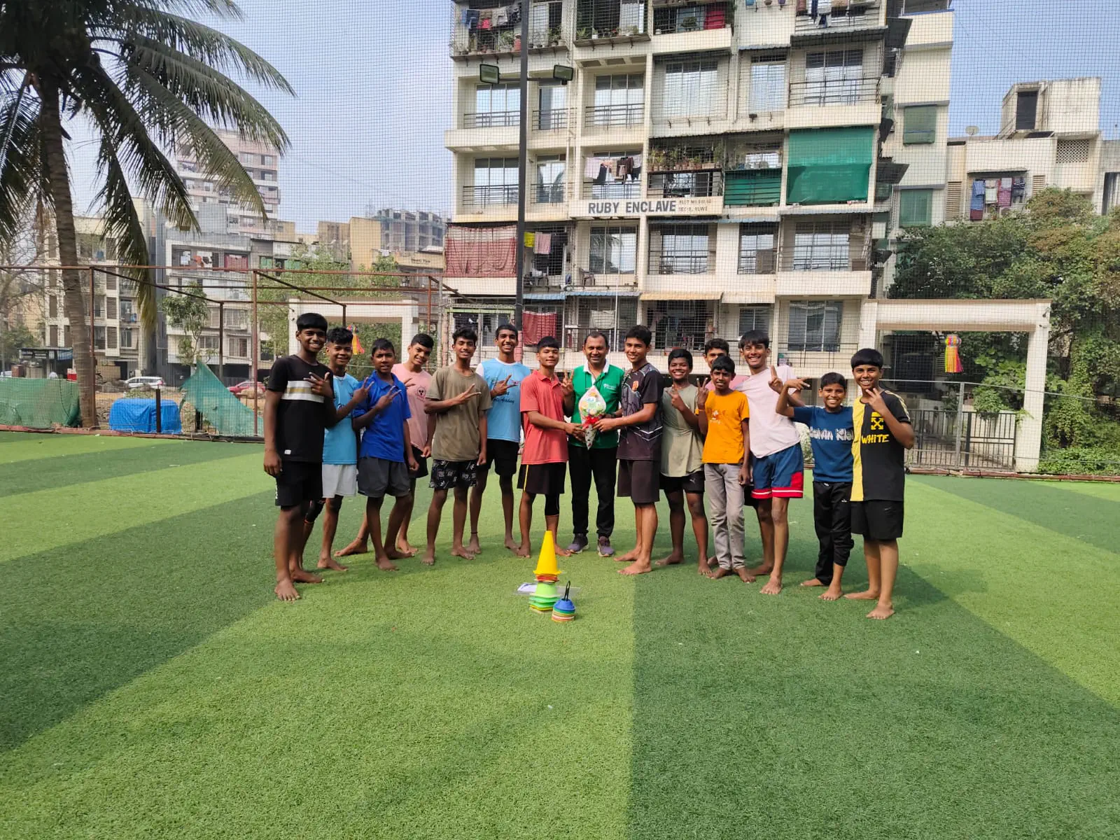 Youth athletics group training dynamic footwork and agility drill session